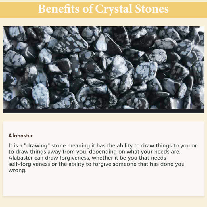 Set di pietre naturali levigate di ossidiana fiocco di neve 