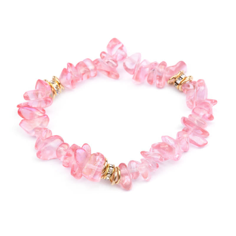 Bracciale Olivenorma con perline di cristallo frantumato e pietra irregolare