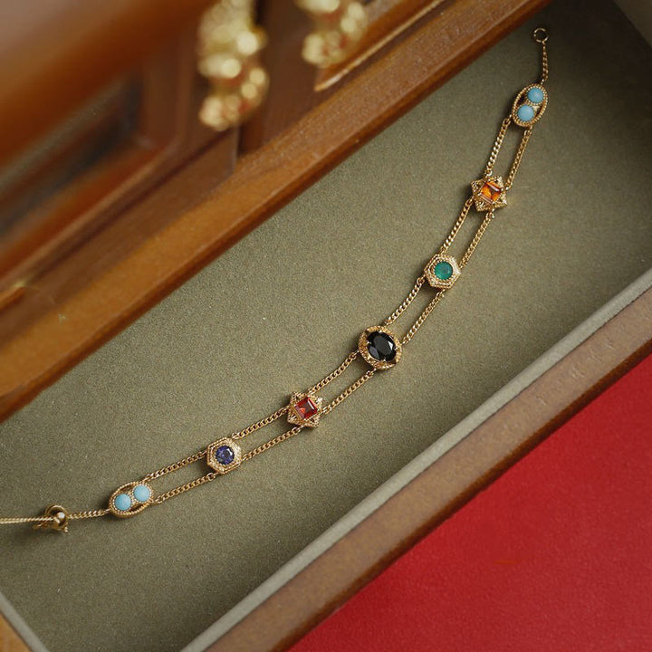 Olivenorma Bracciale doppio strato in stile retrò occidentale