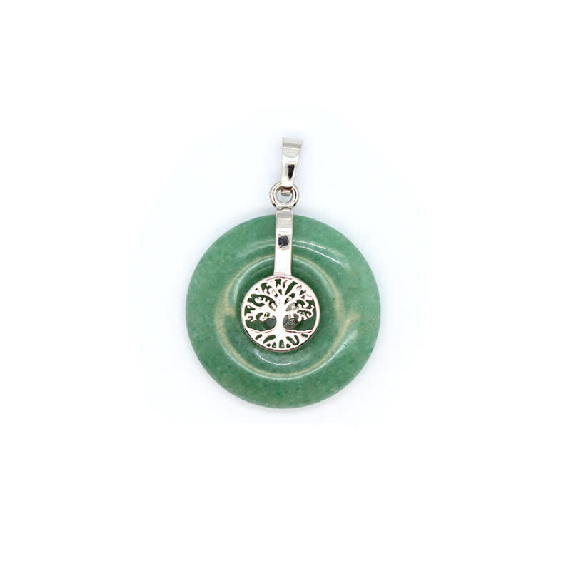 Collana con fibbia della pace in cristallo naturale Olivenorma e albero della vita