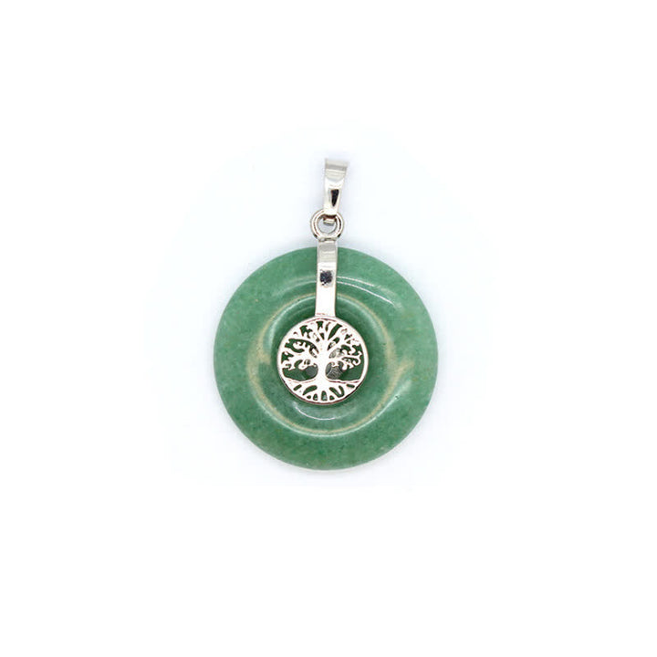 Collana con fibbia della pace in cristallo naturale Olivenorma e albero della vita