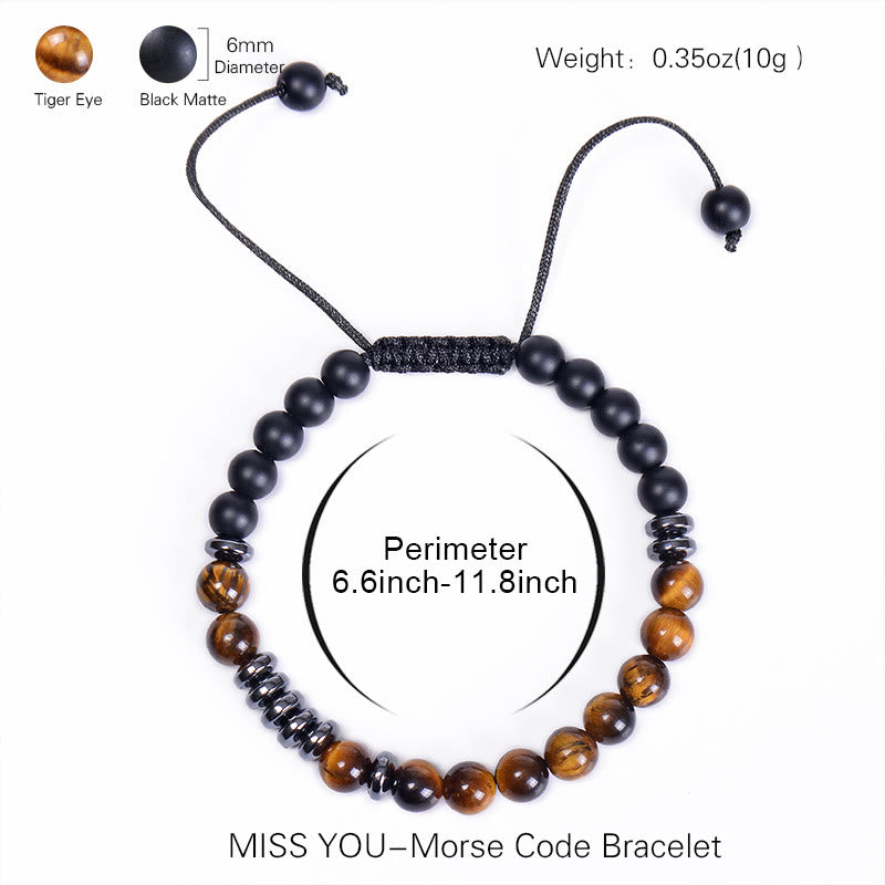Olivenorma Bracciale da uomo con perline in occhio di tigre blu naturale da 6 mm