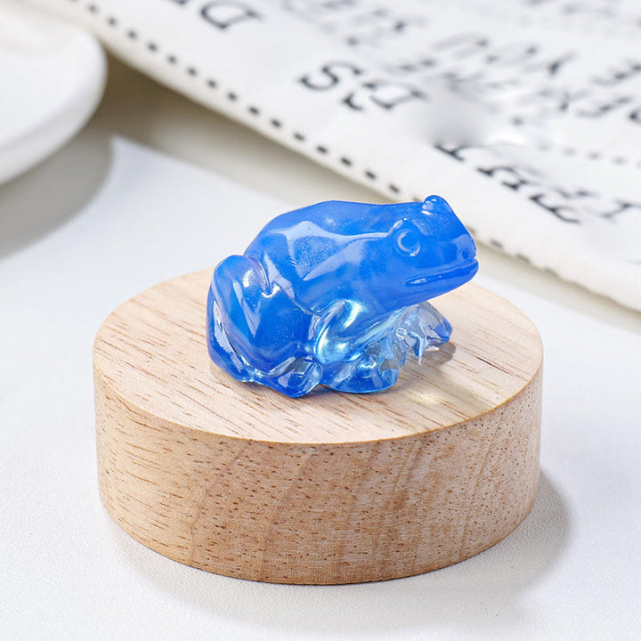 Decorazione della pietra preziosa della rana della pietra preziosa dello spirito sereno Olivenorma - Opalite blu - Con carta - image 29