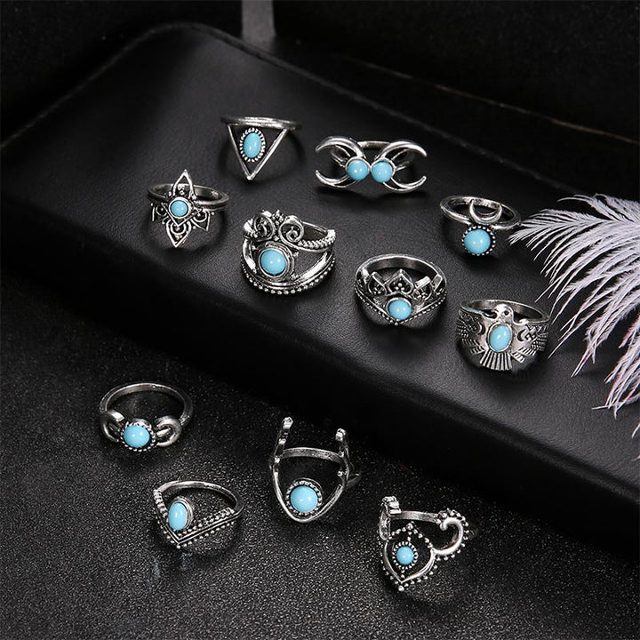 Set di anelli turchesi