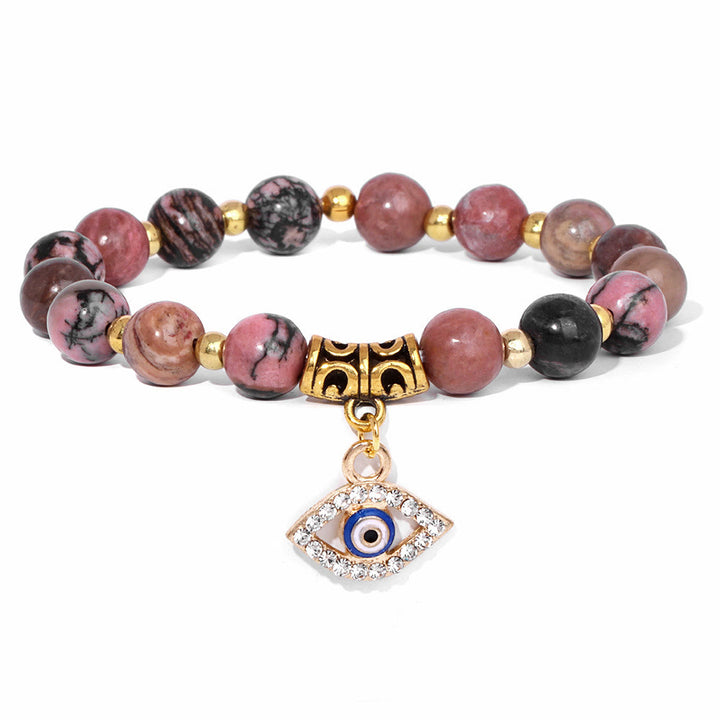 Bracciale con ciondolo malocchio in pietra naturale Olivenorma