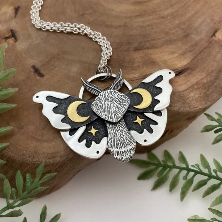 Collana Olivenorma Bohemia Vintage in argento con falena - image 4