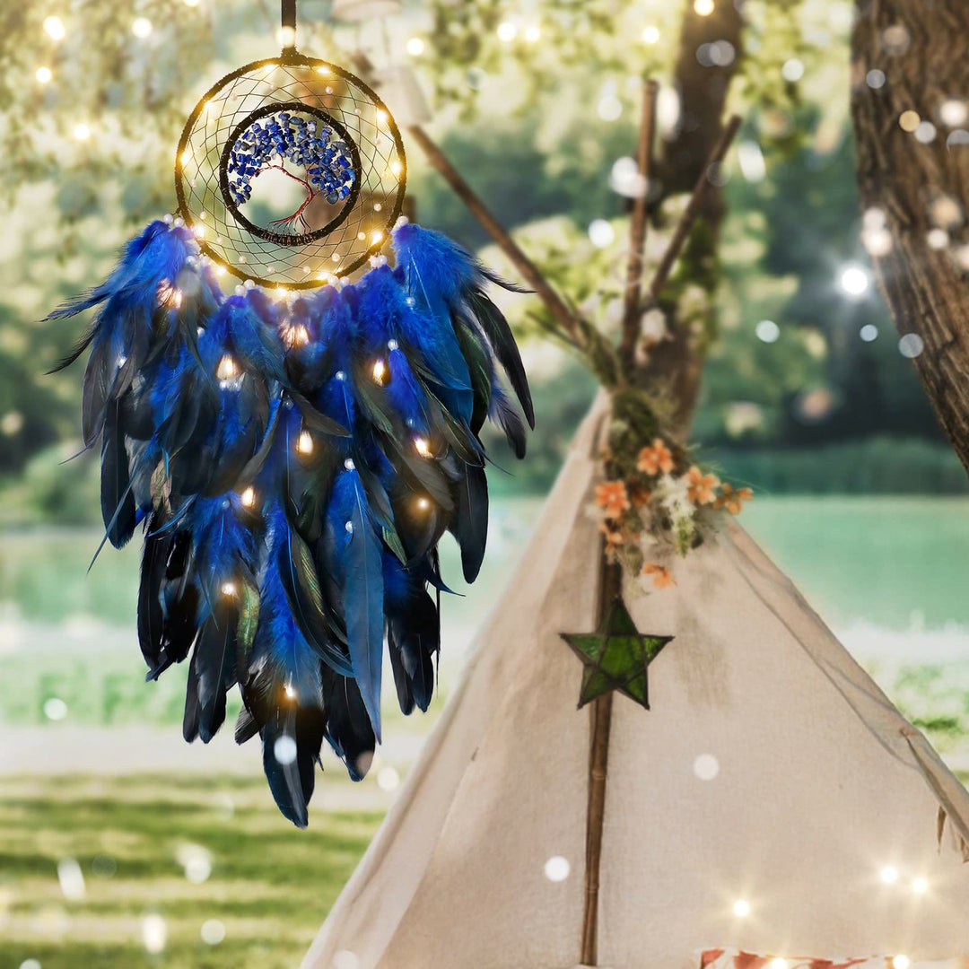 Olivenorma Crystal Tree Of Life Piuma Glow Dream Catcher 