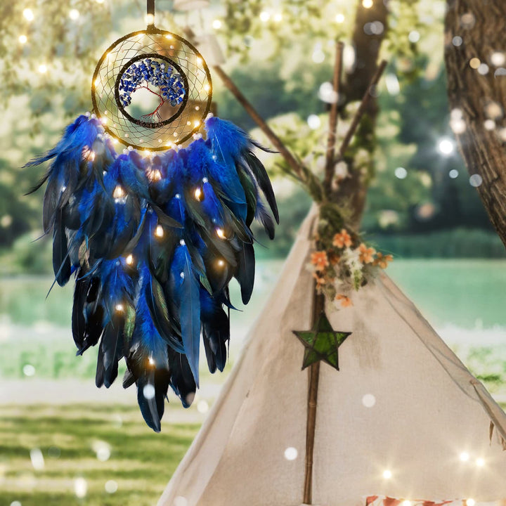 Olivenorma Crystal Tree Of Life Piuma Glow Dream Catcher 