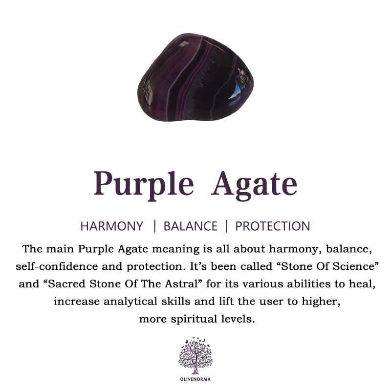 Bracciale da donna intrecciato in agata viola Olivenorma