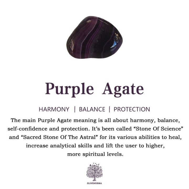 Bracciale da donna intrecciato in agata viola Olivenorma