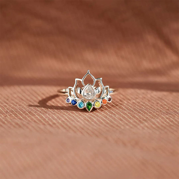 Olivenorma Lotus con 7 Chakra Yoga Anello Arcobaleno
