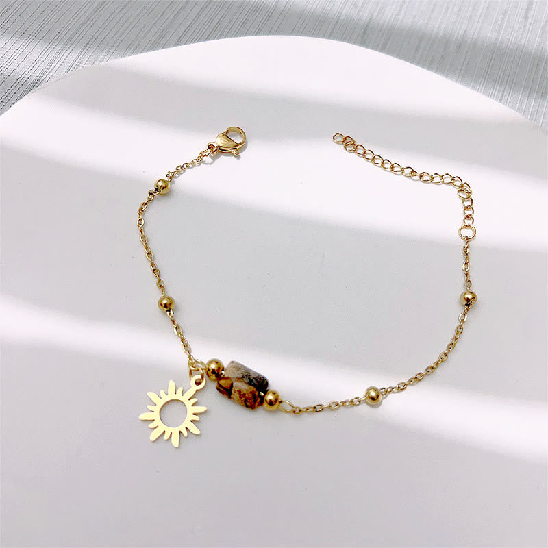 Olivenorma Immagine naturale Diaspro Sole Ciondolo Orecchini Collana Bracciale 