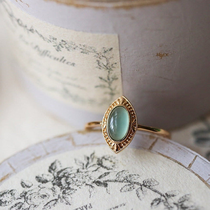 Anello regolabile ovale in pizzo di peridoto naturale Olivenorma