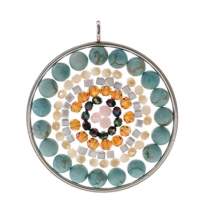 Collana di cristallo con ciondolo rotondo con fiore di datura di Olivenorma