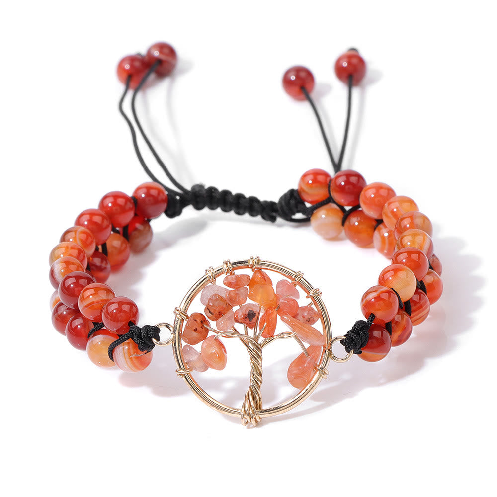 Olivenorma Albero Bracciale della vita intrecciato doppio da 6 mm