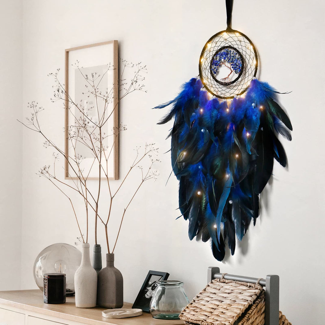 Olivenorma Crystal Tree Of Life Piuma Glow Dream Catcher 