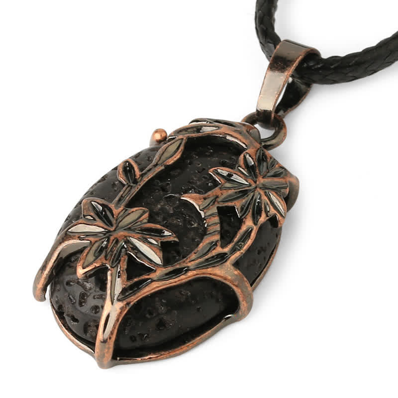 Collana con fiore in ottone e ametista Olivenorma avvolto in cristallo