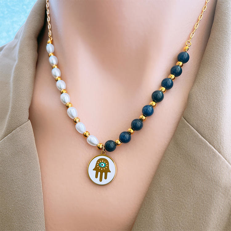 Olivenorma Pearl Lapislazzuli Turchese Collana Bracciale Orecchini Set