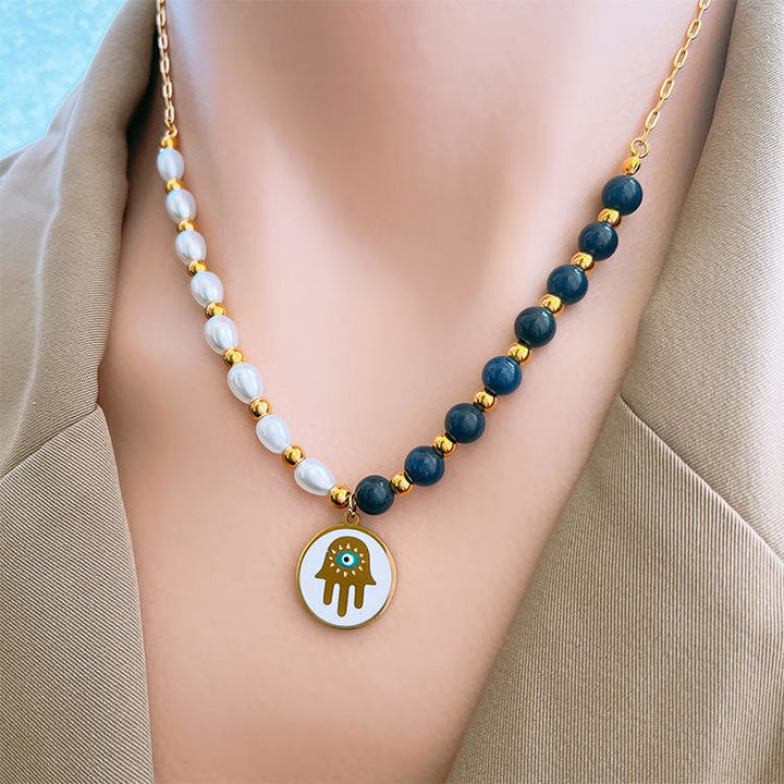 Olivenorma Pearl Lapislazzuli Turchese Collana Bracciale Orecchini Set
