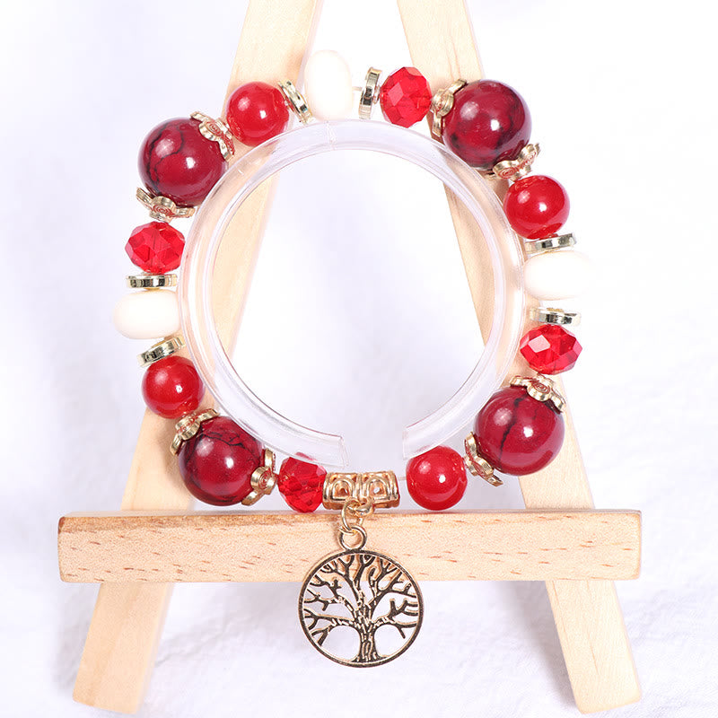 Olivenorma Boho Braccialetto di cristallo fatto a mano con albero della vita 