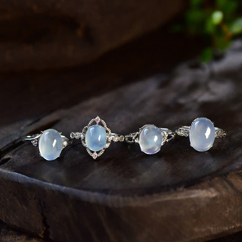 Anello positivo in acquamarina naturale Olivenorma 