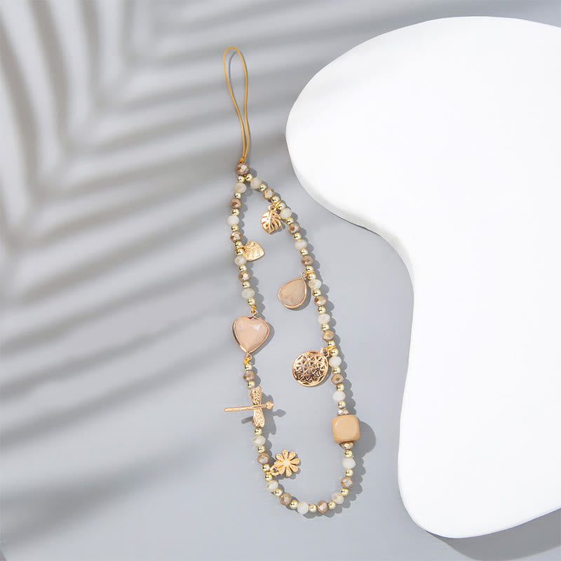 Cinturino per telefono Olivenorma Crystal Pearl Drop a forma di cuore