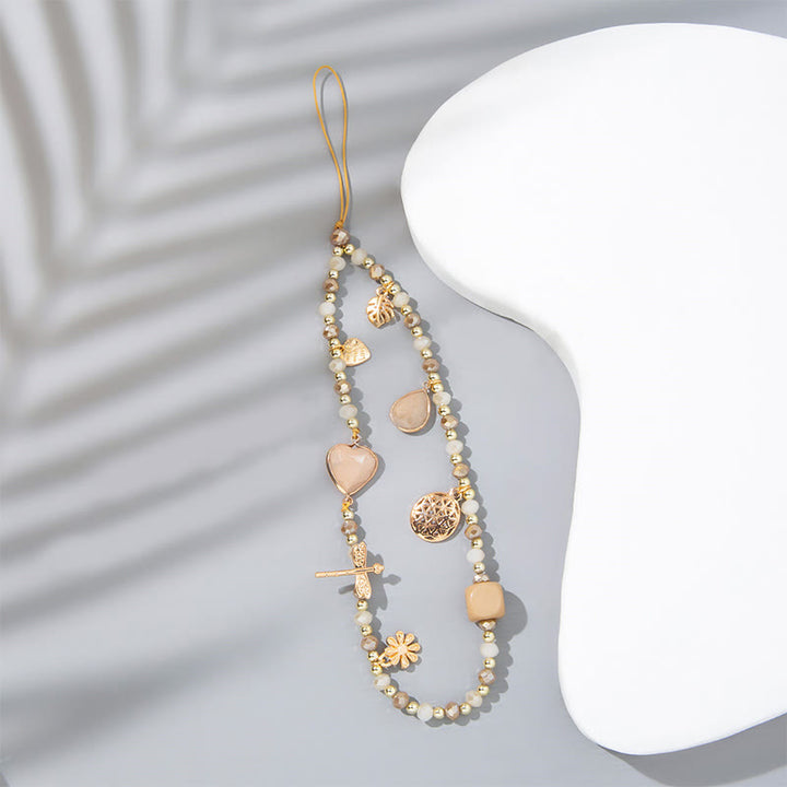 Cinturino per telefono Olivenorma Crystal Pearl Drop a forma di cuore