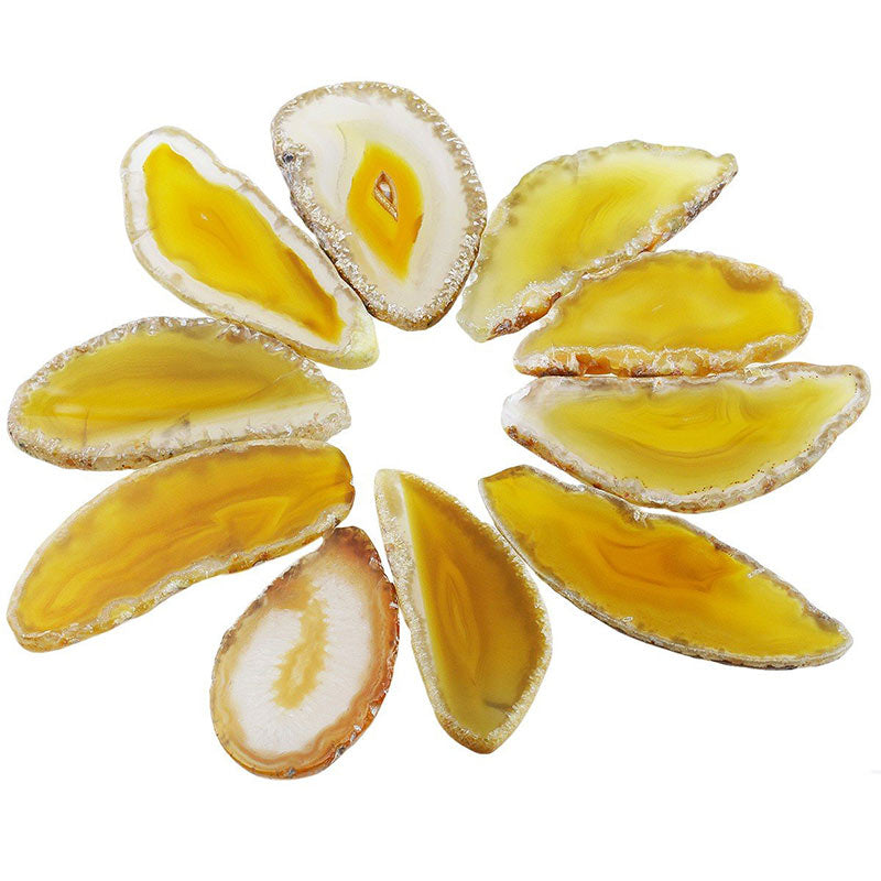 Decorazione in pietra preziosa di agata naturale affettata Olivenorma - Agata gialla - image 7