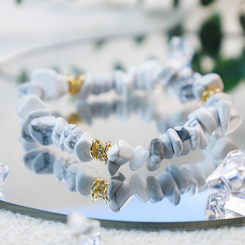 Bracciale Olivenorma con perline di cristallo frantumato e pietra irregolare