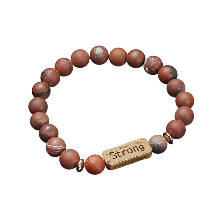 Bracciale con incisione forte in pietra preziosa naturale Olivenorma