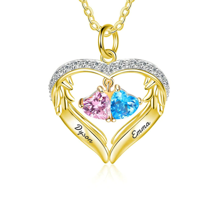 Olivenorma Collana regalo personalizzata con pietra portafortuna e nome inciso CZ
