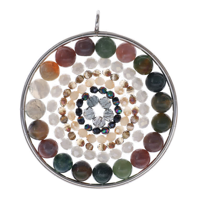 Collana di cristallo con ciondolo rotondo con fiore di datura di Olivenorma