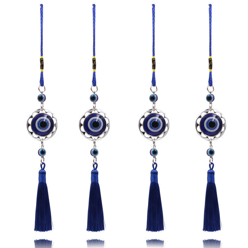 Ornamento per auto con nappa blu con occhio malvagio Olivenorma