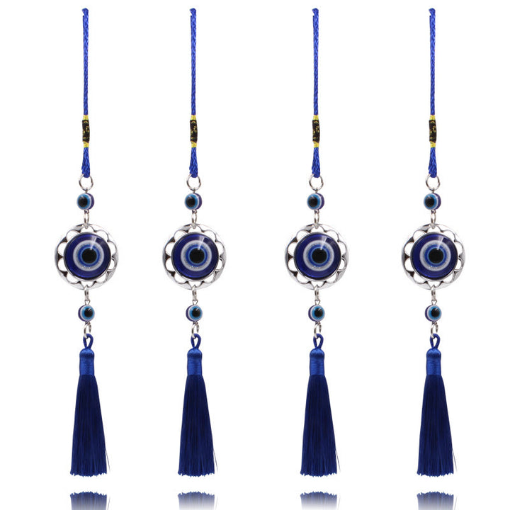 Ornamento per auto con nappa blu con occhio malvagio Olivenorma