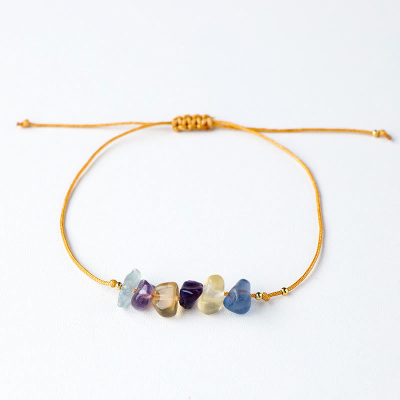 Bracciale intrecciato con pietre preziose irregolari "Nature's Healing Wishes" Olivenorma