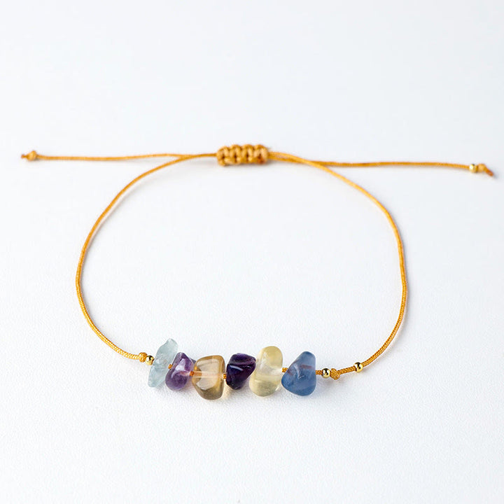 Bracciale intrecciato con pietre preziose irregolari "Nature's Healing Wishes" Olivenorma