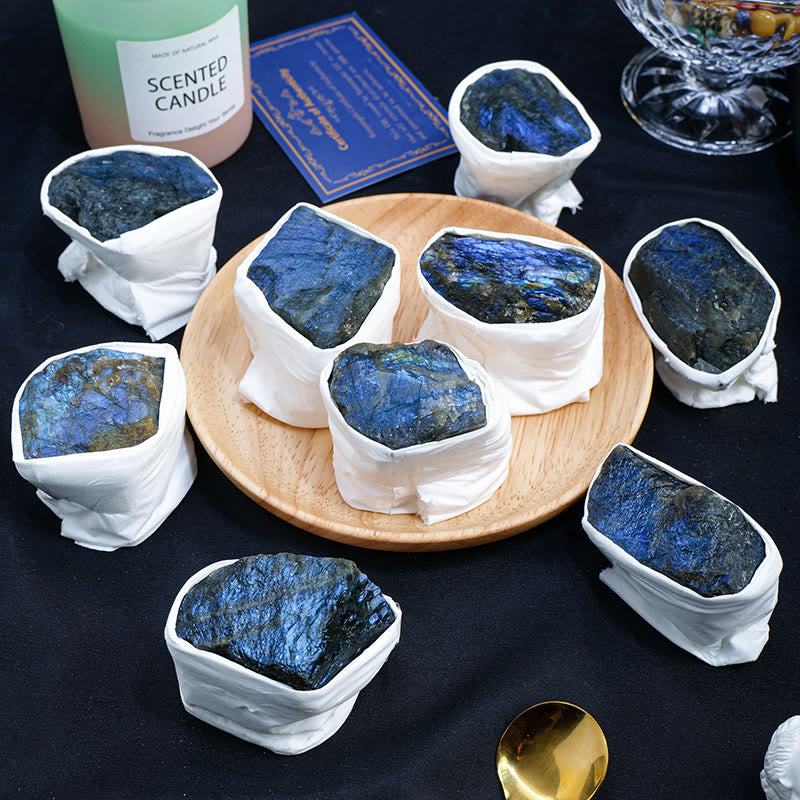 Olivenorma Labradorite Cristallo grezzo incastonato Pietra naturale