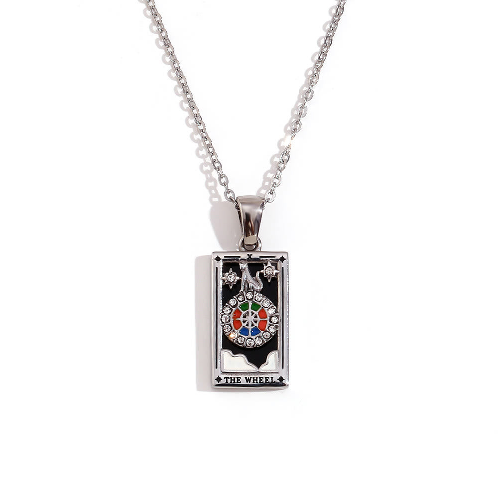 Collana con tarocchi in acciaio inossidabile placcato oro 18k Olivenorma 