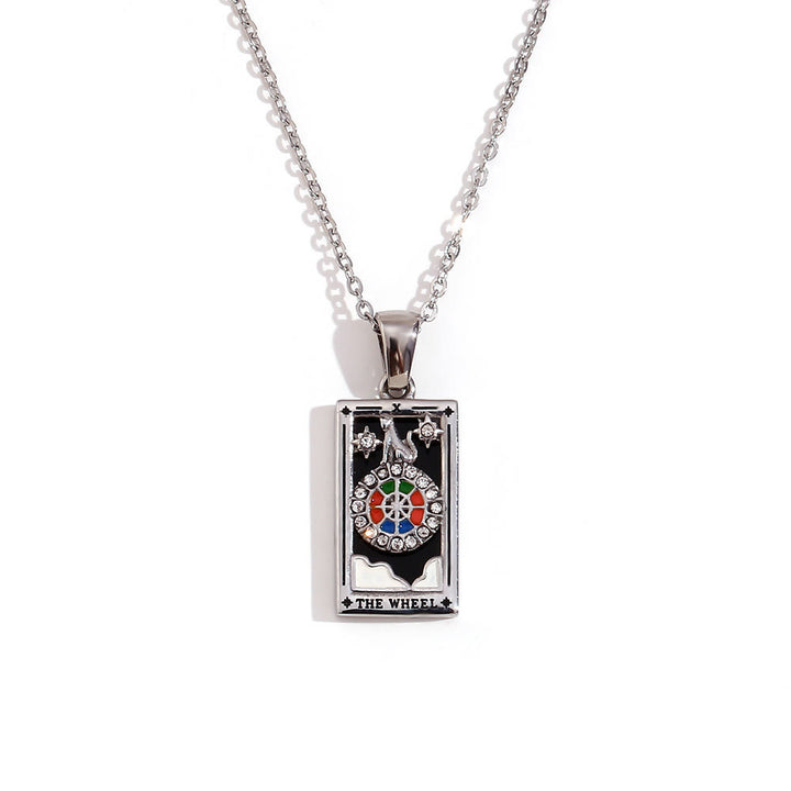 Collana con tarocchi in acciaio inossidabile placcato oro 18k Olivenorma 