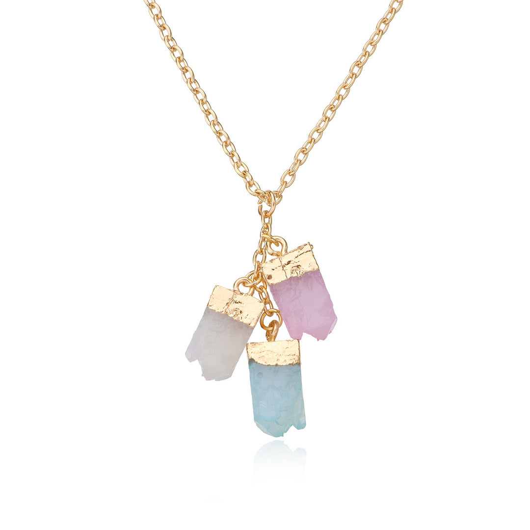 Collana con ciondolo in cristallo colorato Olivenorma 
