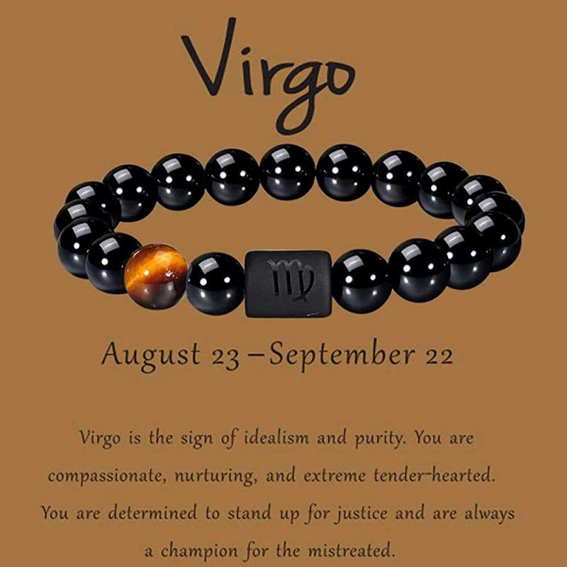 Bracciale portafortuna dello zodiaco in ossidiana Olivenorma