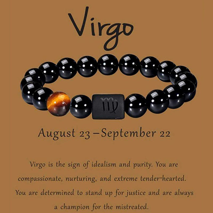 Bracciale portafortuna dello zodiaco in ossidiana Olivenorma