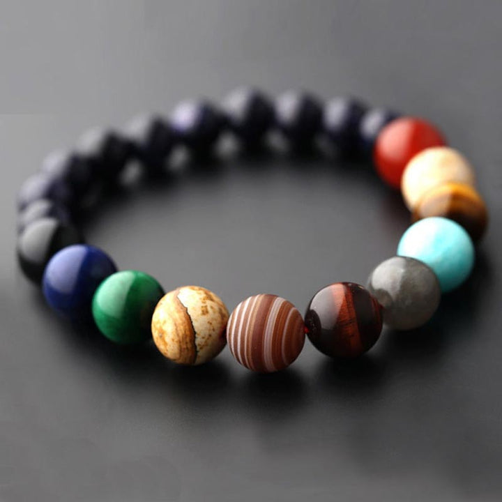 Olivenorma Bracciale Yoga con Sette Chakra in Pietra Colorata Cosmic Galaxy 