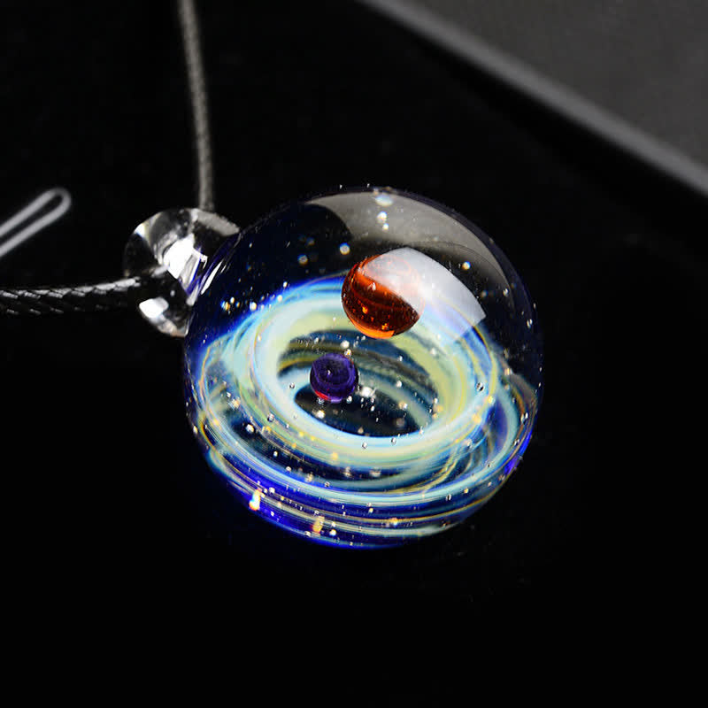 Collana in vetro con cielo stellato cosmico Olivenorma