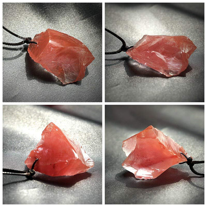 Collana di pietre preziose per la messa a terra e l'equilibrio in quarzo rosso
