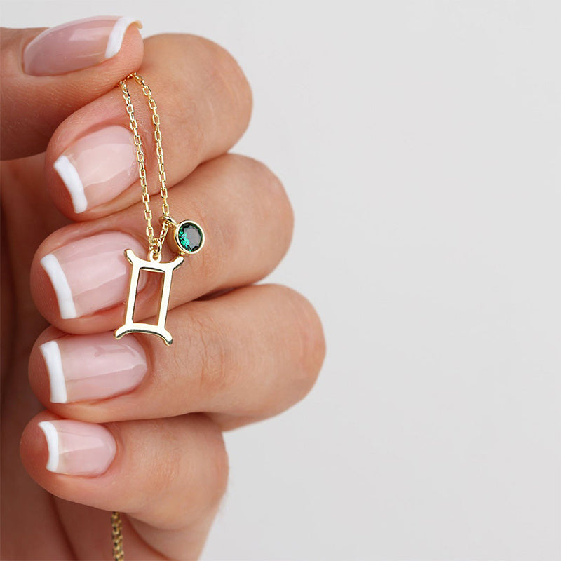 Collana di protezione con pietra portafortuna dello zodiaco Olivenorma 