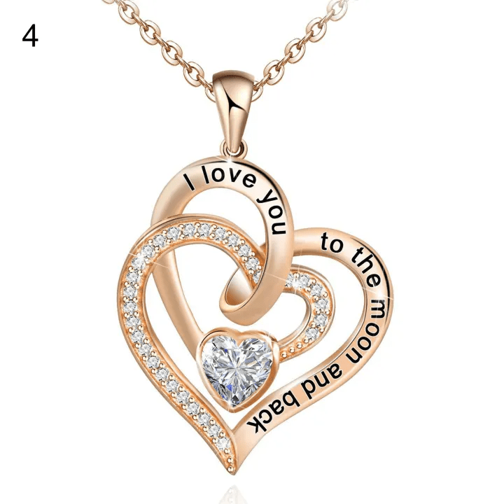 Collana con carta regalo Olivenorma Hearts and Hearts Birthstone - Oro rosa - aprile - Con carta portafortuna - image 34