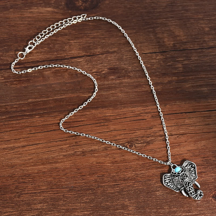 Collana vintage con elefante turchese Olivenorma - image 3