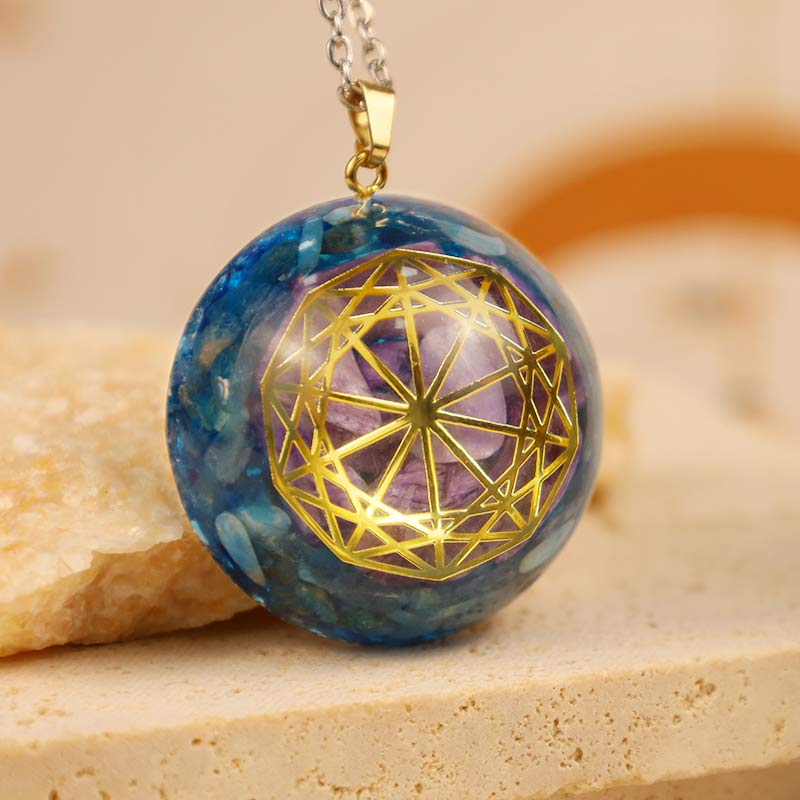 Collana di protezione in quarzo blu Olivenorma con ametista 