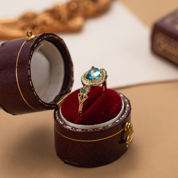 Olivenorma "Ogni mare è un'isola" Anello regolabile in tormalina Paraiba 